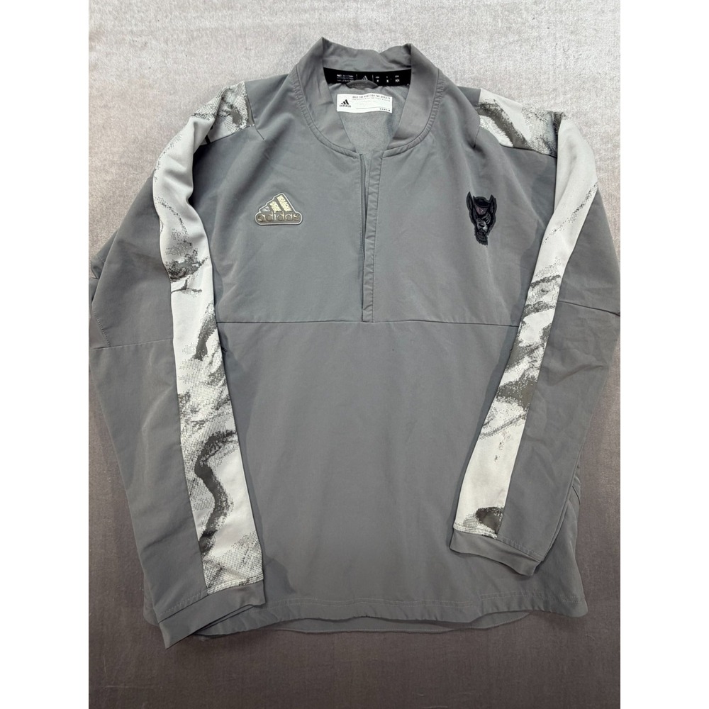 NCAA Adidas NC State Wolfpack Player Issued Windbreaker Pullover Gray Camo Med